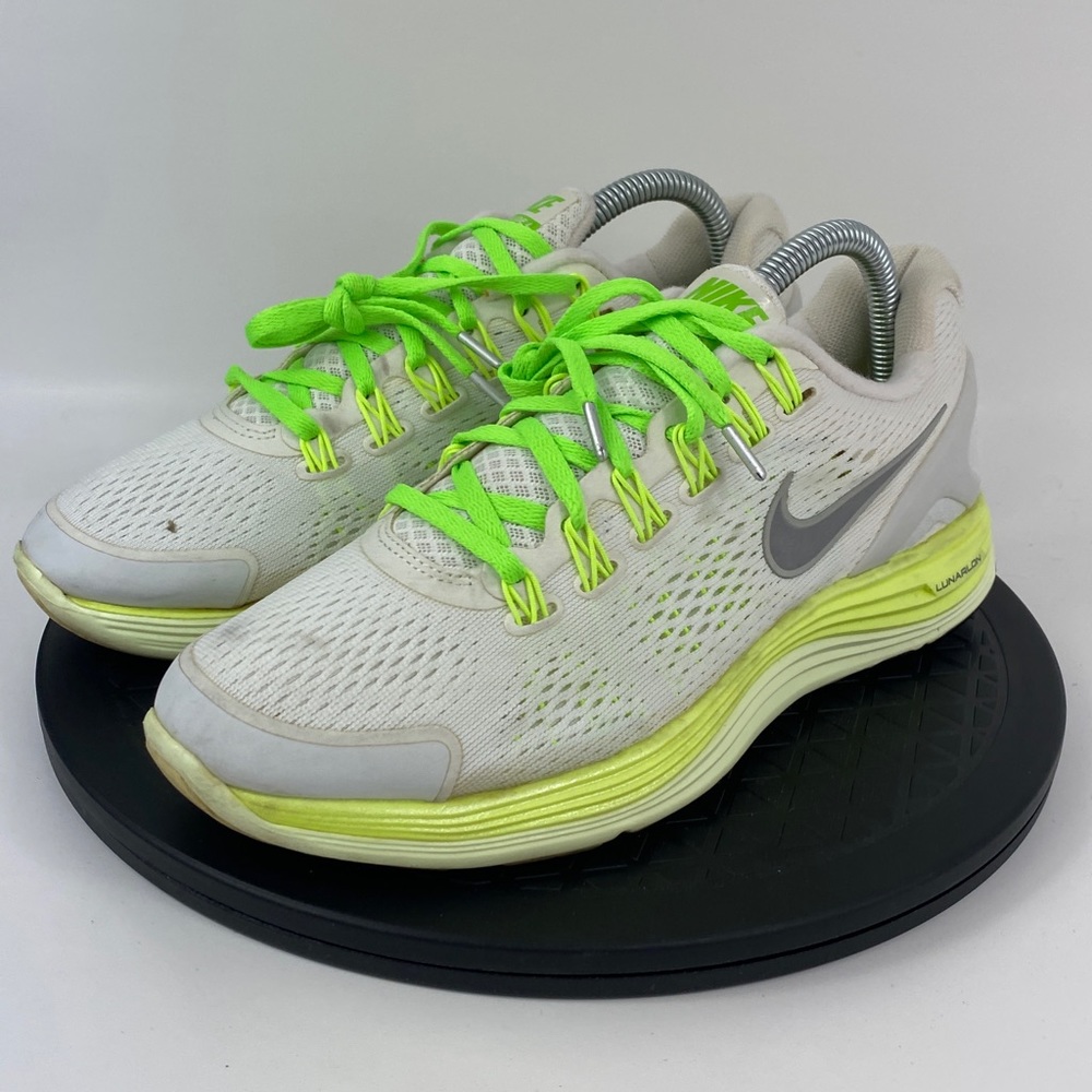 Nike Lunarglide 4 White/Green Running Shoes 531988-103 Women's Size 8 - Picture 1 of 13